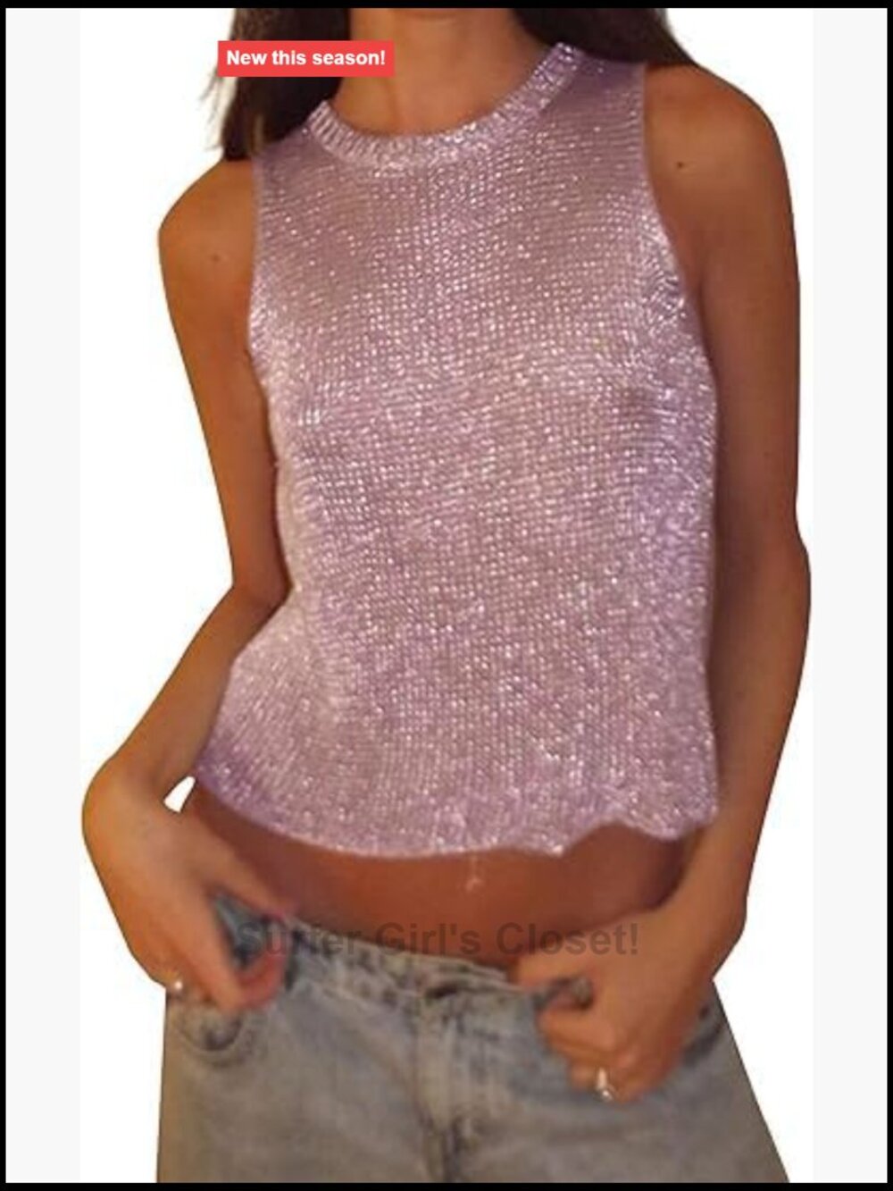 Women's Sheer Fishnet Crop Tank Top Sexy Going Out Mesh Blouse